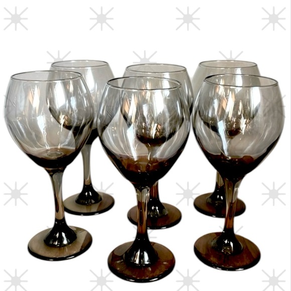 🍷Set of 6 Smoke Gray Ombré Wine Glasses 🍷 EUC! No chips or cracks! - Picture 5 of 16